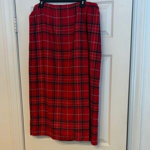 Liz Claiborne Red Plaid Pencil Skirt